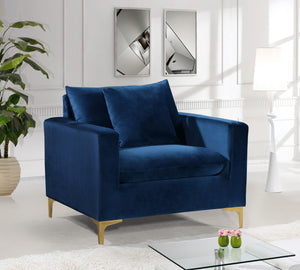 Naomi Navy Velvet Chair - Furnish 4 Less 98 (NY)*