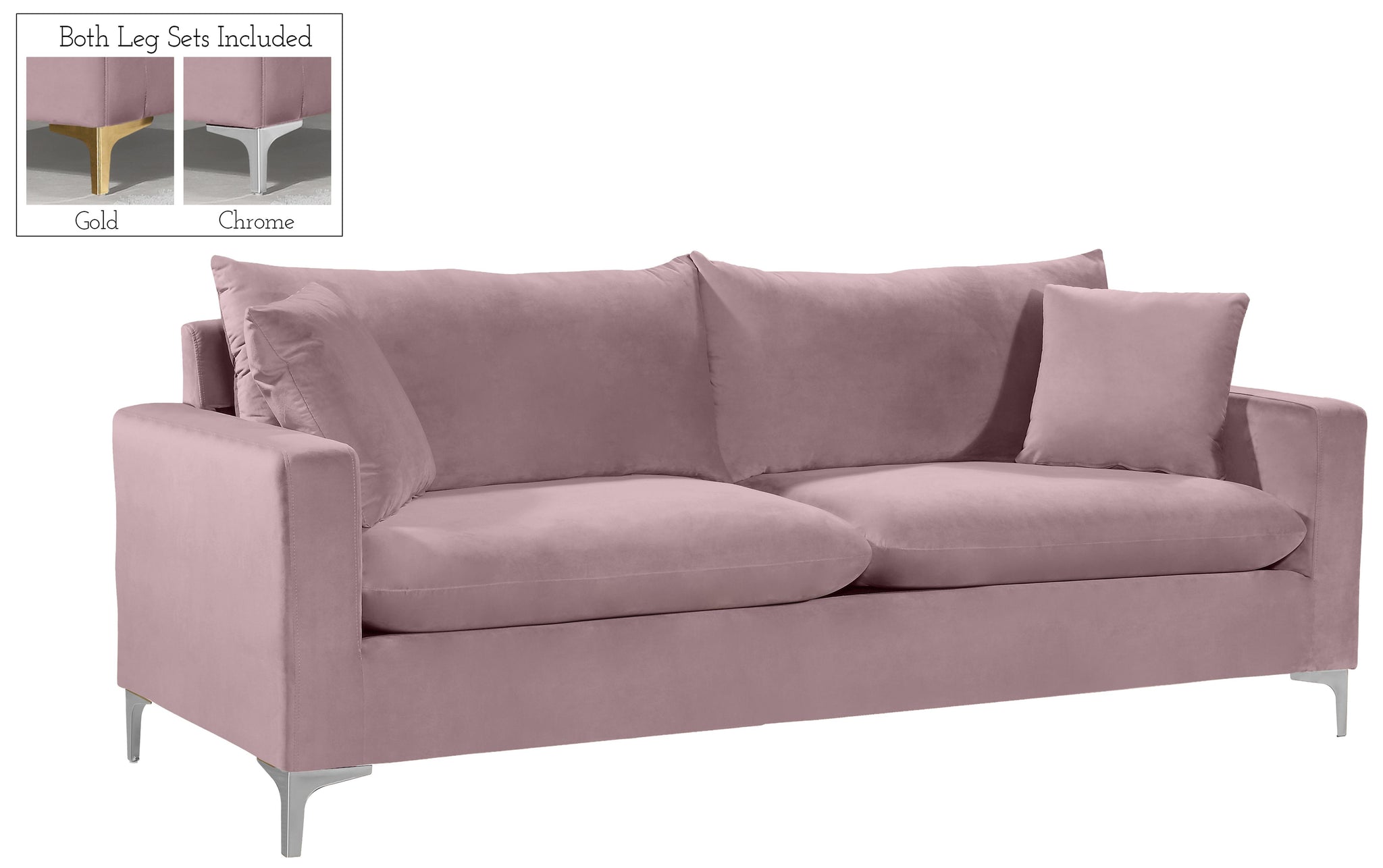 Naomi Pink Velvet Sofa - Furnish 4 Less 98 (NY)*