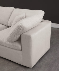 Cozy Cream Velvet Cloud Modular Armless Sofa