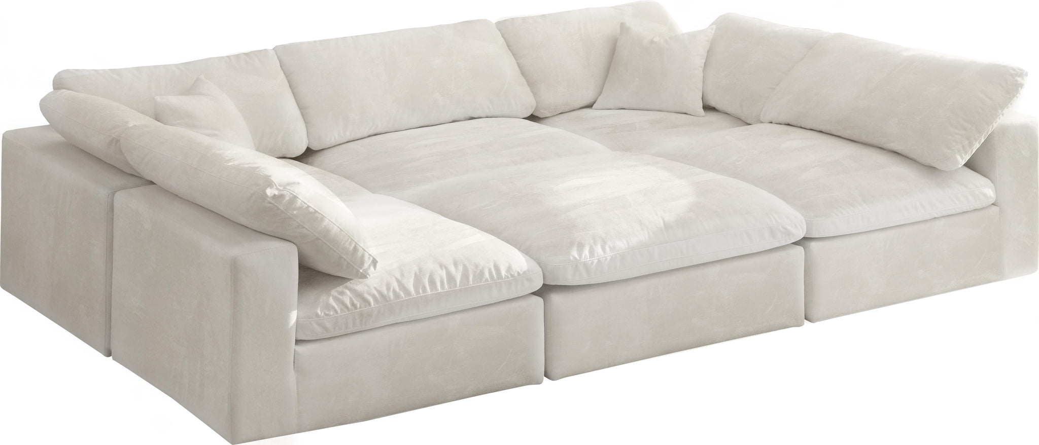 Cozy Cream Velvet Cloud Modular Sectional