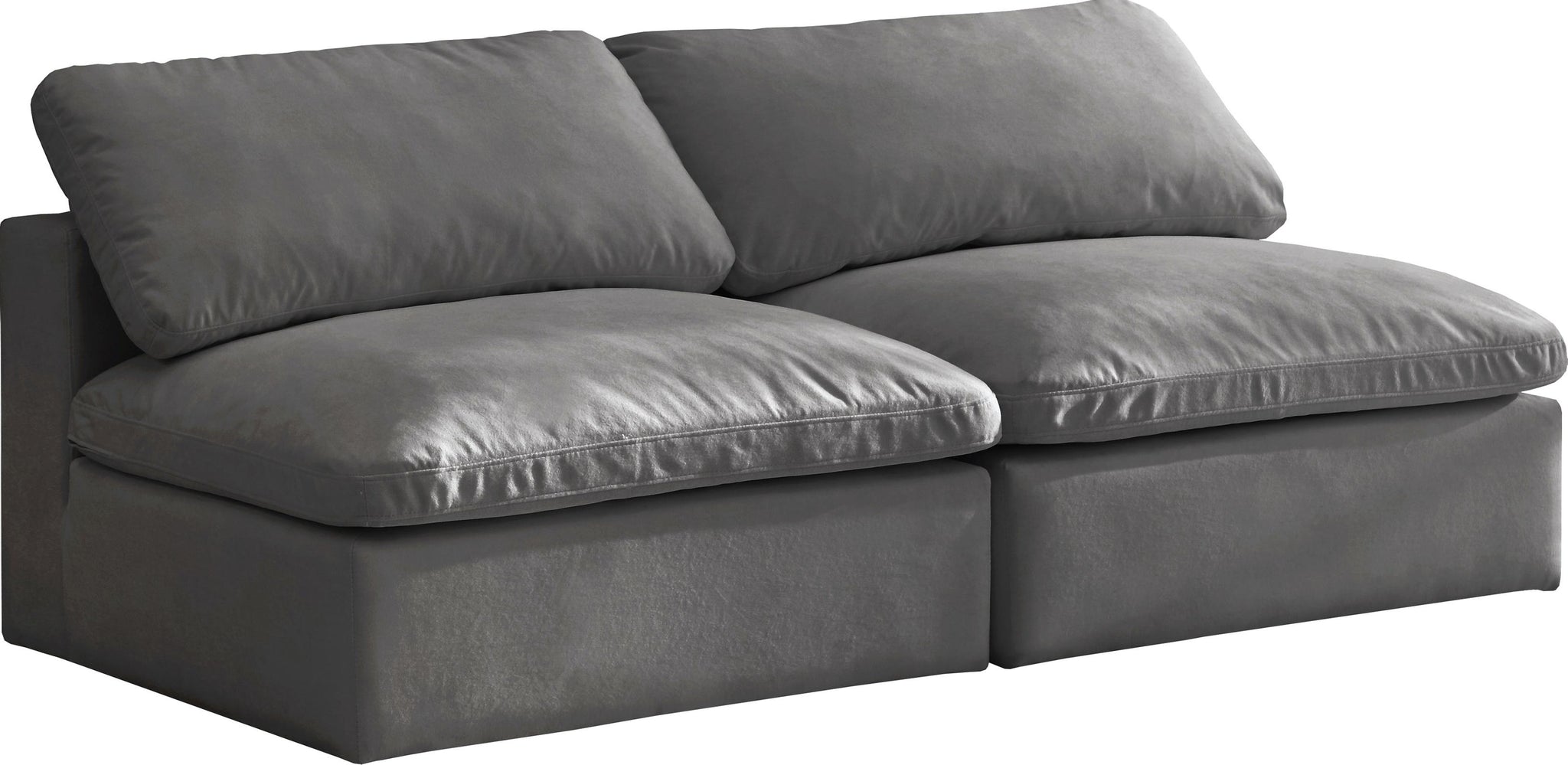 Cozy Grey Velvet Cloud Modular Armless Sofa - Furnish 4 Less 98 (NY)*