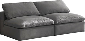 Cozy Grey Velvet Cloud Modular Armless Sofa - Furnish 4 Less 98 (NY)*