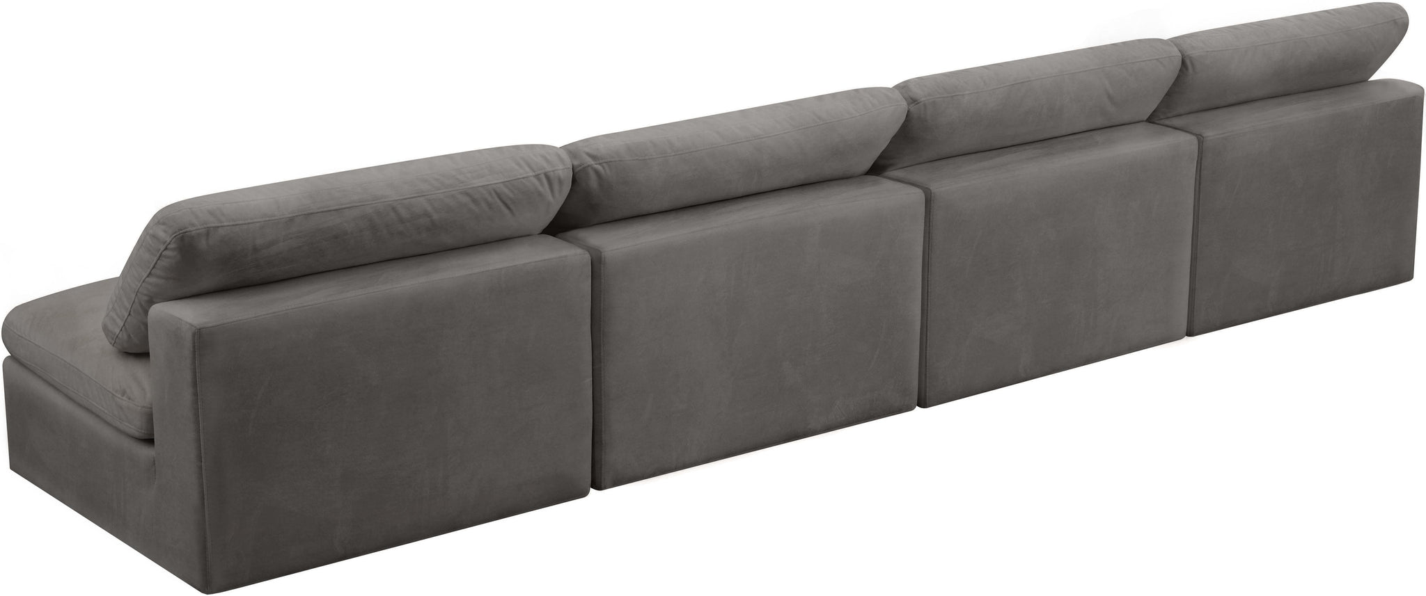 Cozy Grey Velvet Cloud Modular Armless Sofa - Furnish 4 Less 98 (NY)*