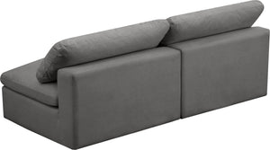 Cozy Grey Velvet Cloud Modular Armless Sofa - Furnish 4 Less 98 (NY)*