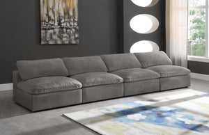 Cozy Grey Velvet Cloud Modular Armless Sofa - Furnish 4 Less 98 (NY)*