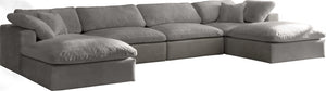 Cozy Grey Velvet Cloud Modular Sectional