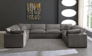 Cozy Grey Velvet Cloud Modular Sectional