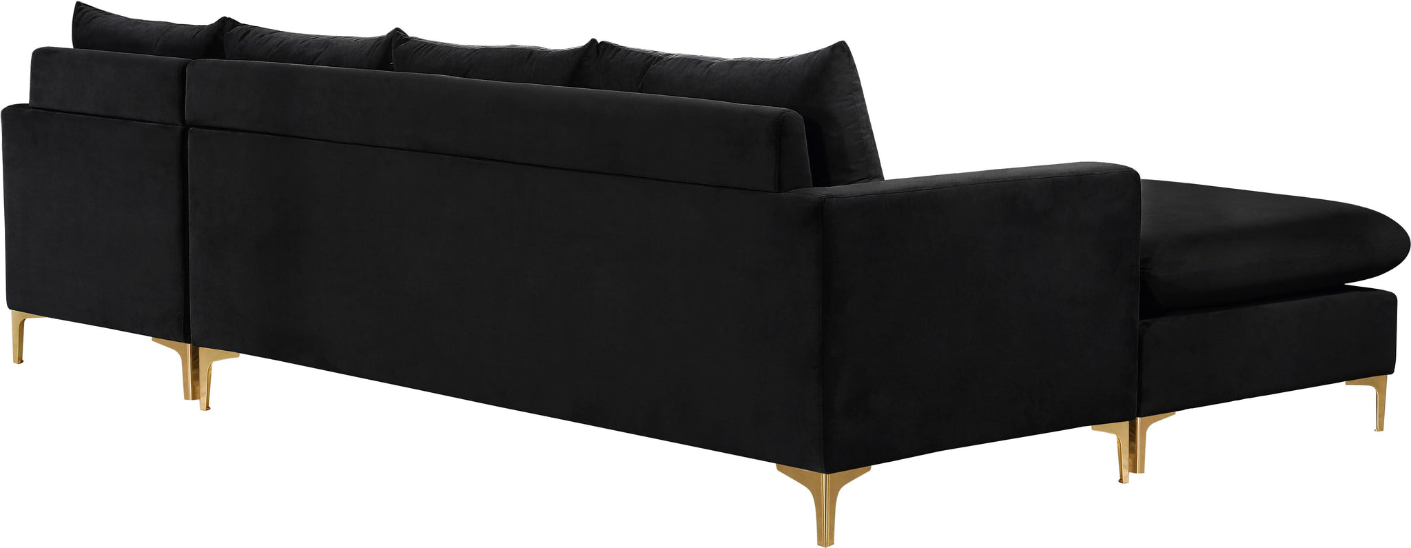 Naomi Black Velvet 2pc. Reversible Sectional - Furnish 4 Less 98 (NY)*