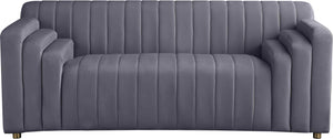 Naya Grey Velvet Loveseat - Furnish 4 Less 98 (NY)*