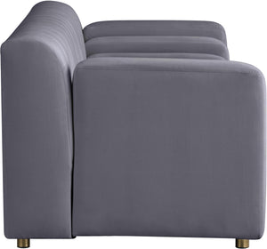 Naya Grey Velvet Loveseat - Furnish 4 Less 98 (NY)*