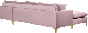 Naomi Pink Velvet 2pc. Reversible Sectional - Furnish 4 Less 98 (NY)*