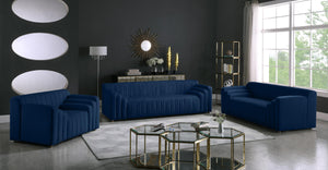 Naya Navy Velvet Loveseat - Furnish 4 Less 98 (NY)*