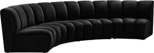 Infinity Black Velvet 4pc. Modular Sectional - Furnish 4 Less 98 (NY)*