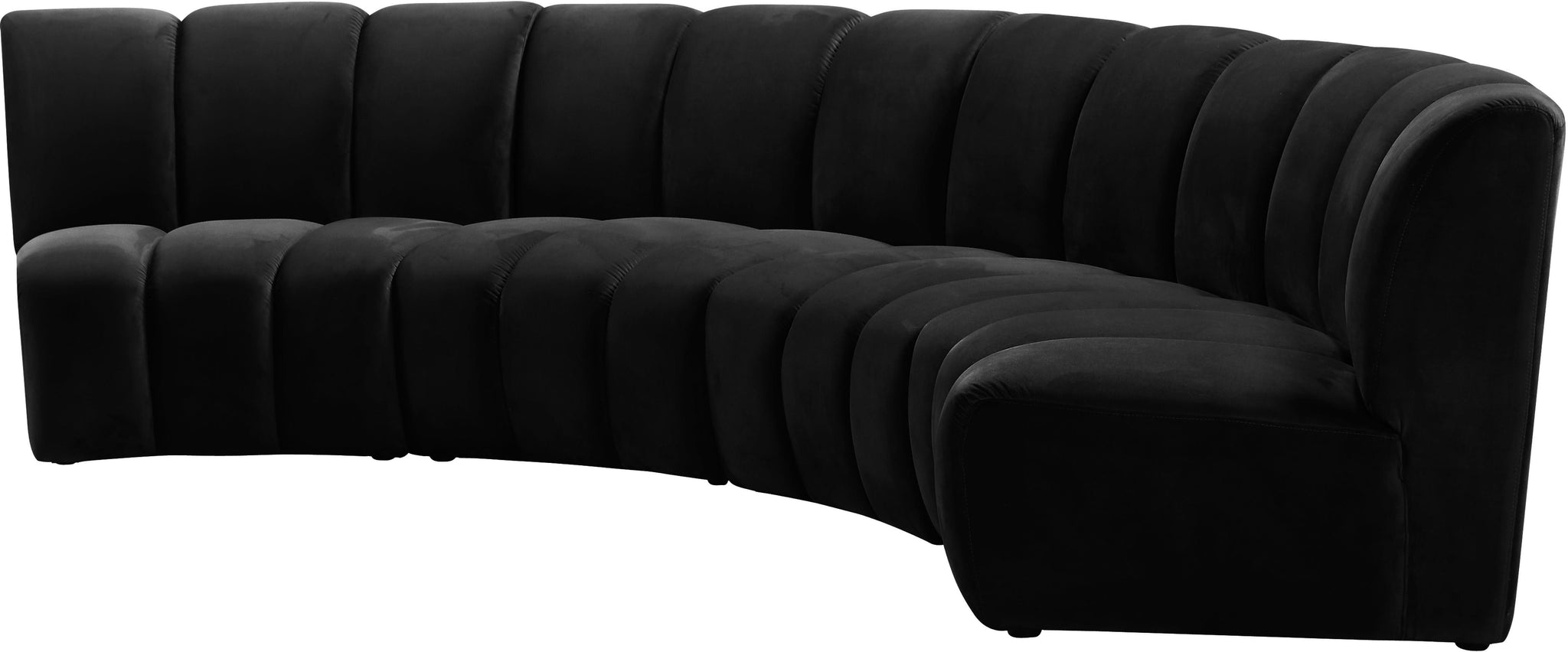 Infinity Black Velvet 4pc. Modular Sectional - Furnish 4 Less 98 (NY)*