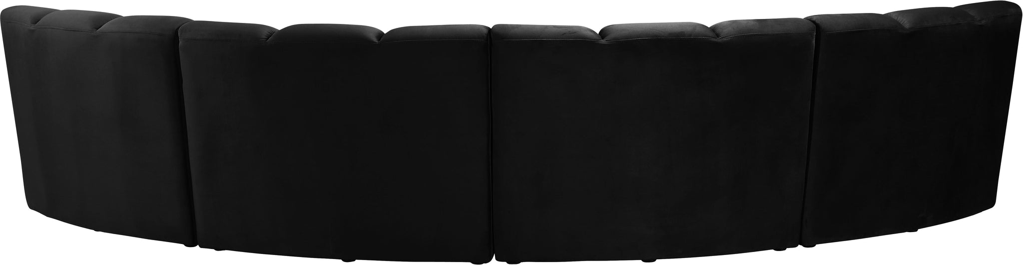 Infinity Black Velvet 4pc. Modular Sectional - Furnish 4 Less 98 (NY)*