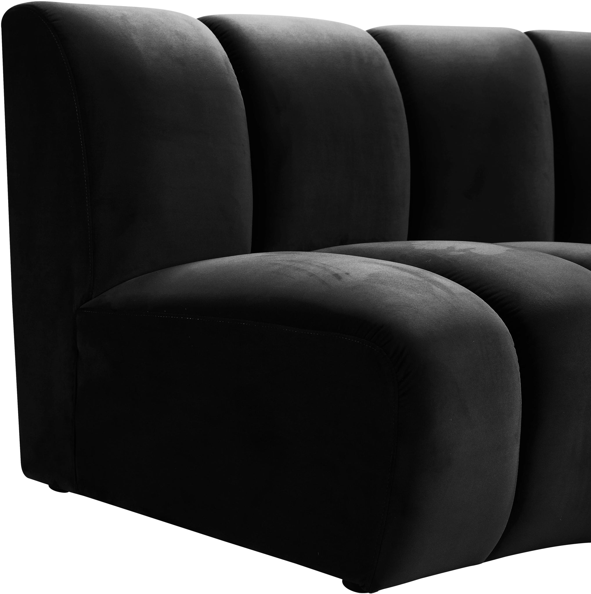 Infinity Black Velvet 4pc. Modular Sectional - Furnish 4 Less 98 (NY)*