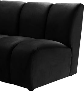 Infinity Black Velvet 4pc. Modular Sectional - Furnish 4 Less 98 (NY)*