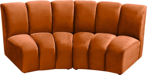 Infinity Cognac Velvet 2pc. Modular Sectional - Furnish 4 Less 98 (NY)*