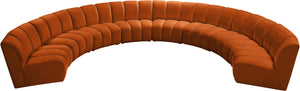 Infinity Cognac Velvet 8pc. Modular Sectional