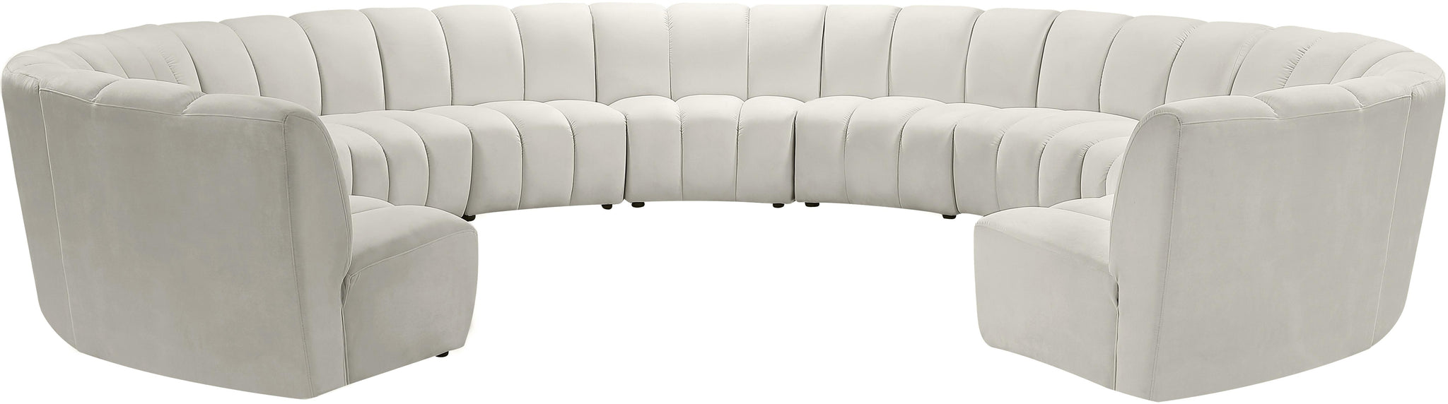 Infinity Cream Velvet 11pc. Modular Sectional