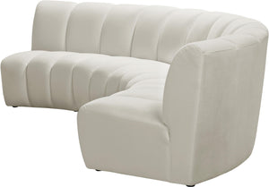 Infinity Cream Velvet 3pc. Modular Sectional - Furnish 4 Less 98 (NY)*