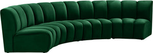 Infinity Green Velvet 4pc. Modular Sectional