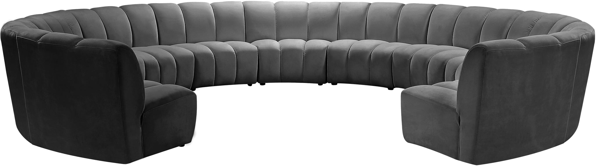 Infinity Grey Velvet 11pc. Modular Sectional - Furnish 4 Less 98 (NY)*