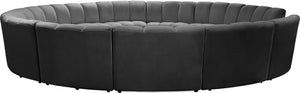 Infinity Grey Velvet 12pc. Modular Sectional - Furnish 4 Less 98 (NY)*