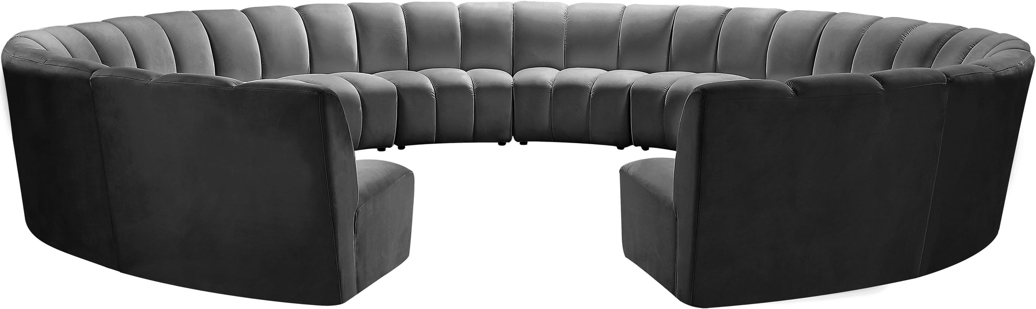 Infinity Grey Velvet 12pc. Modular Sectional - Furnish 4 Less 98 (NY)*