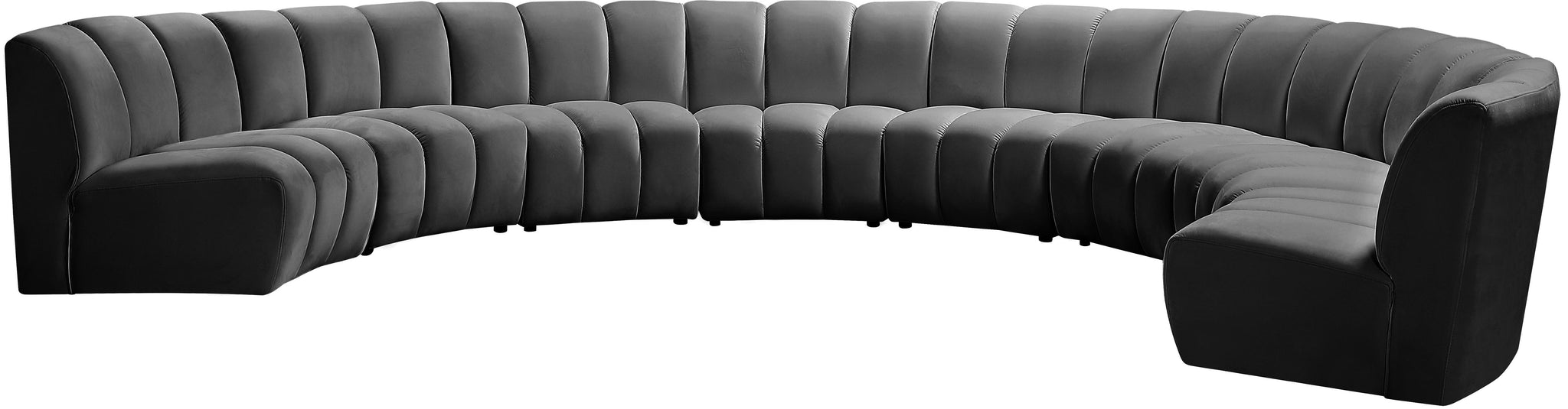 Infinity Grey Velvet 8pc. Modular Sectional - Furnish 4 Less 98 (NY)*