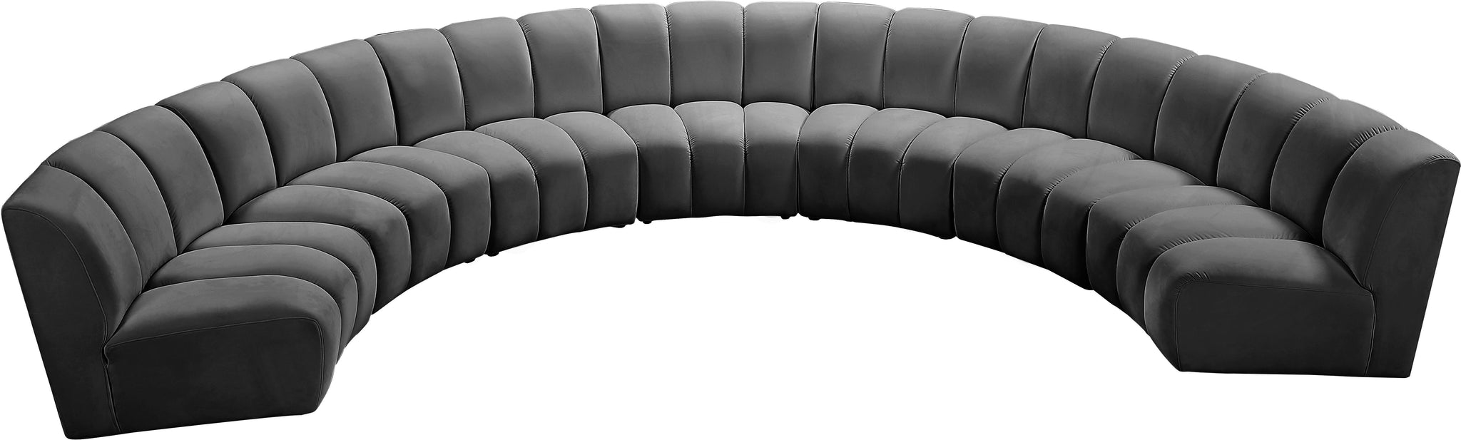 Infinity Grey Velvet 7pc. Modular Sectional - Furnish 4 Less 98 (NY)*