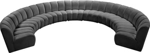 Infinity Grey Velvet 9pc. Modular Sectional - Furnish 4 Less 98 (NY)*