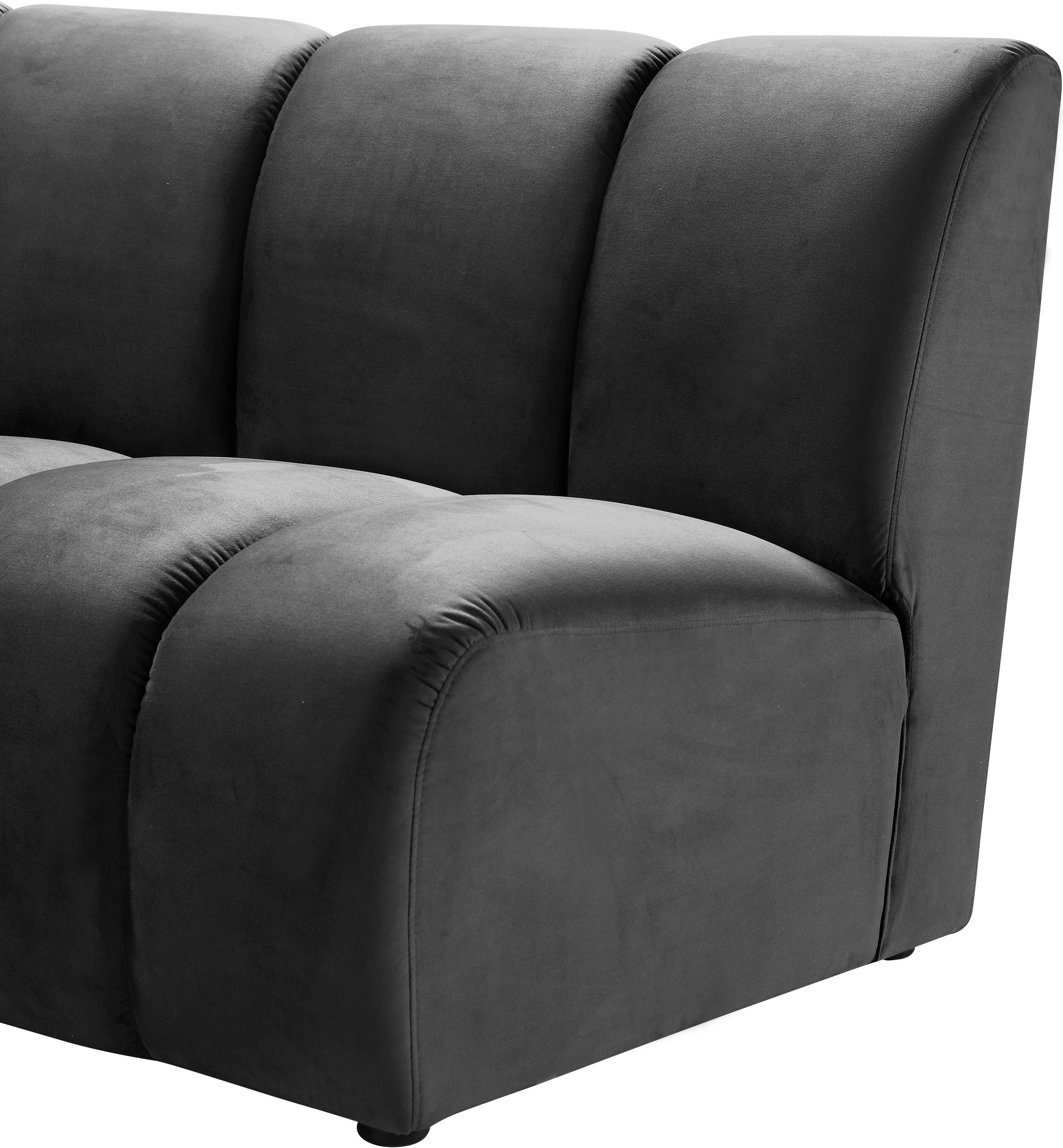 Infinity Grey Velvet 3pc. Modular Sectional - Furnish 4 Less 98 (NY)*