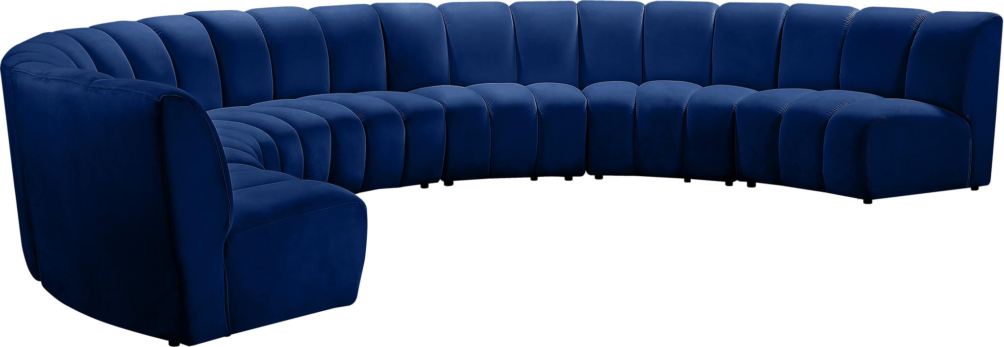 Infinity Navy Velvet 7pc. Modular Sectional - Furnish 4 Less 98 (NY)*