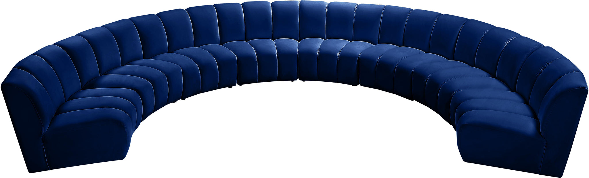 Infinity Navy Velvet 8pc. Modular Sectional - Furnish 4 Less 98 (NY)*