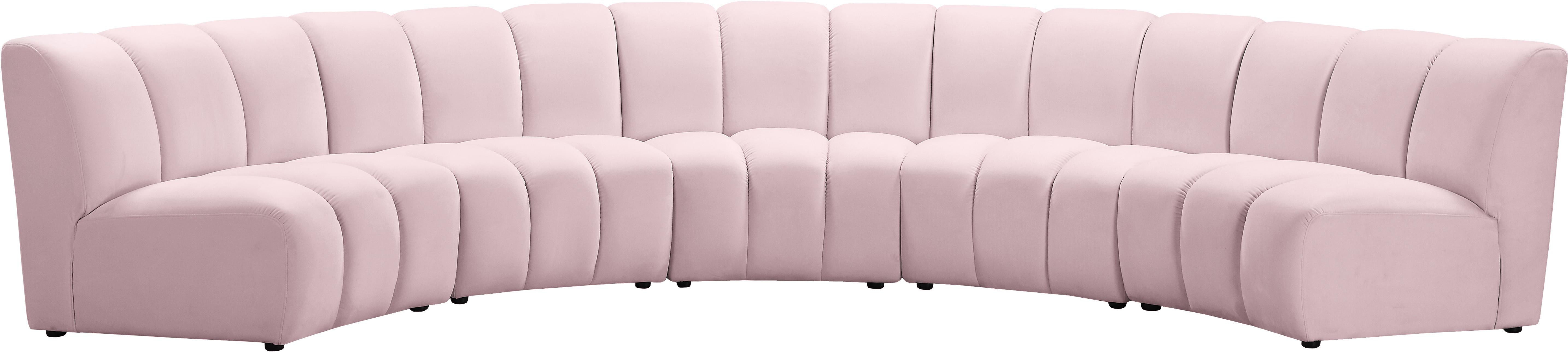 Infinity Pink Velvet 5pc. Modular Sectional image