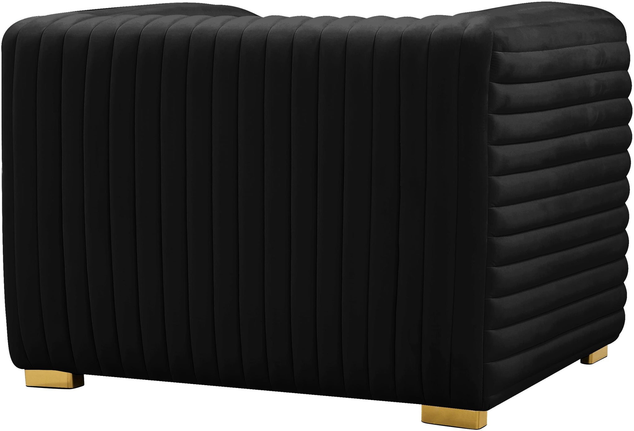 Ravish Black Velvet Chair - Furnish 4 Less 98 (NY)*