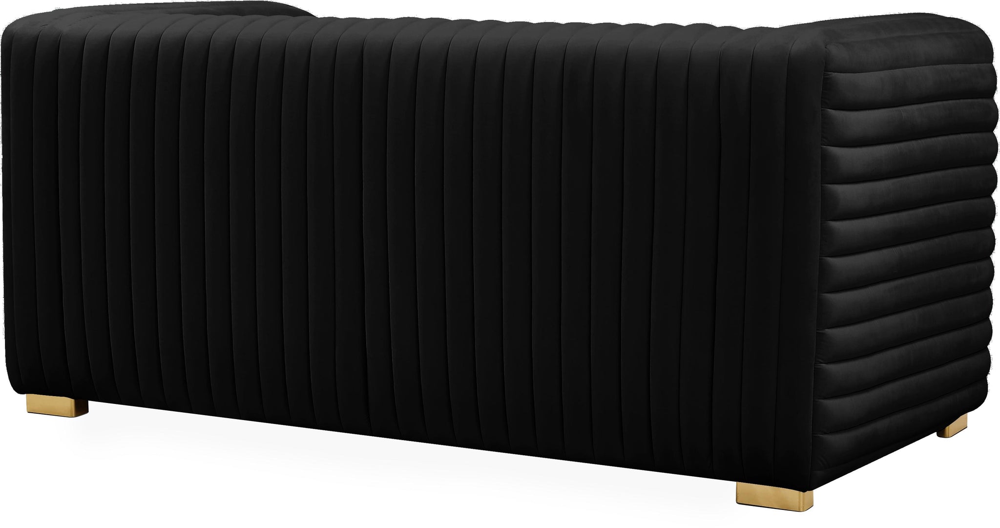 Ravish Black Velvet Loveseat - Furnish 4 Less 98 (NY)*