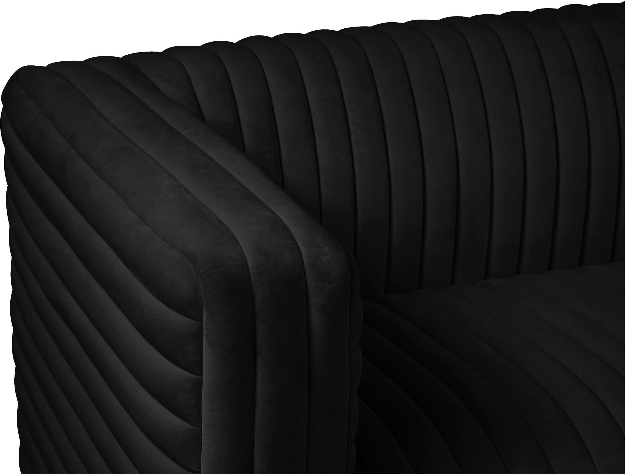 Ravish Black Velvet Loveseat - Furnish 4 Less 98 (NY)*