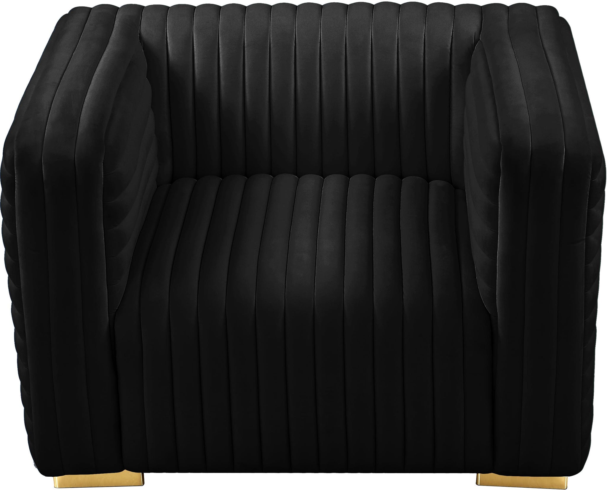 Ravish Black Velvet Chair - Furnish 4 Less 98 (NY)*