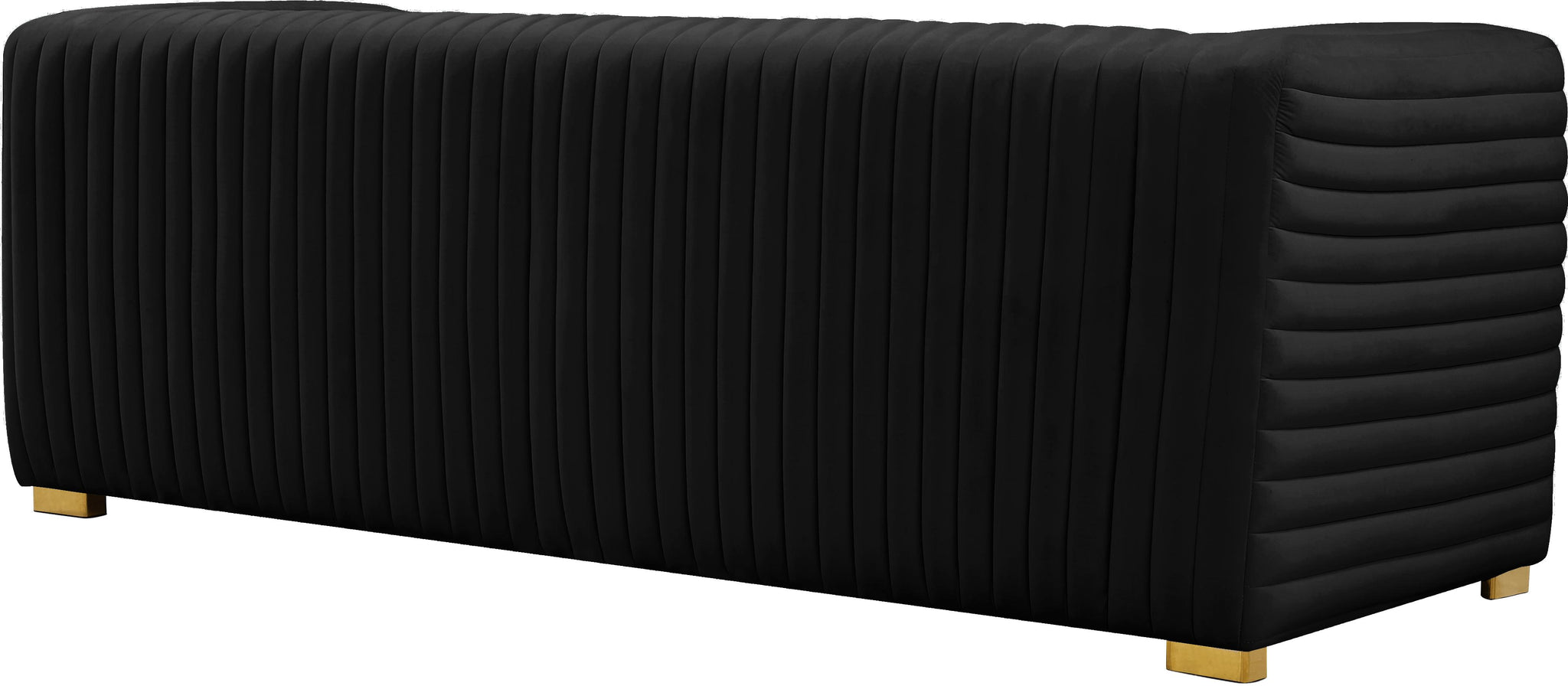 Ravish Black Velvet Sofa - Furnish 4 Less 98 (NY)*