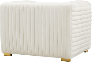 Ravish Cream Velvet Chair - Furnish 4 Less 98 (NY)*