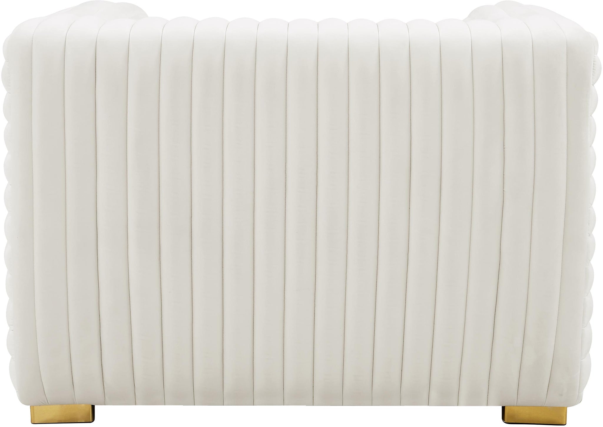 Ravish Cream Velvet Chair - Furnish 4 Less 98 (NY)*