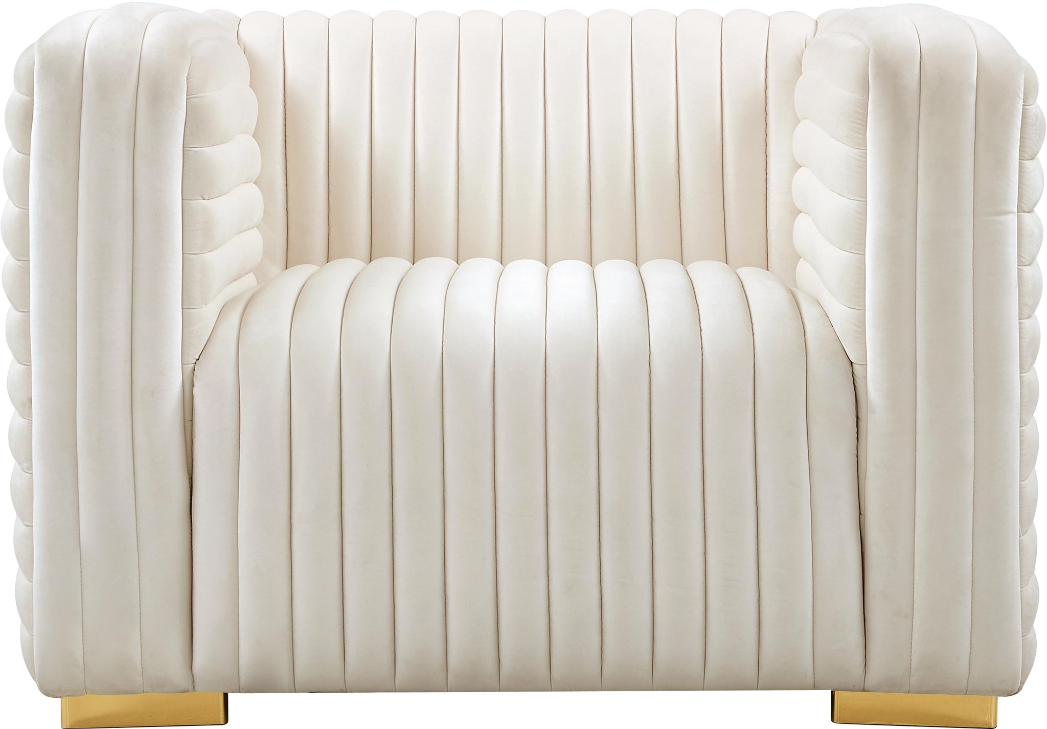 Ravish Cream Velvet Chair - Furnish 4 Less 98 (NY)*