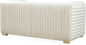 Ravish Cream Velvet Loveseat - Furnish 4 Less 98 (NY)*