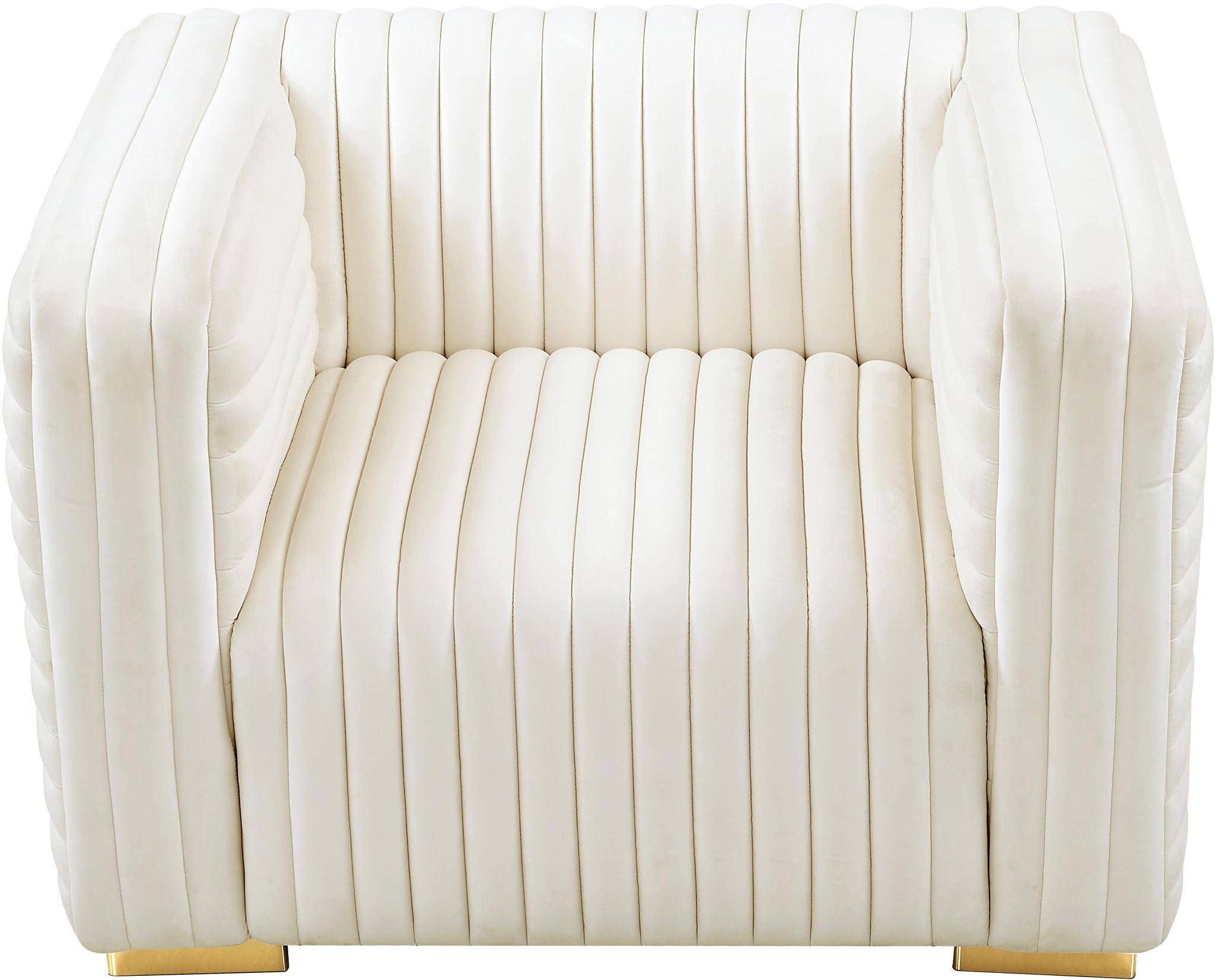 Ravish Cream Velvet Chair - Furnish 4 Less 98 (NY)*