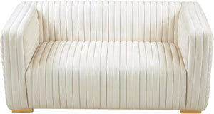 Ravish Cream Velvet Loveseat - Furnish 4 Less 98 (NY)*