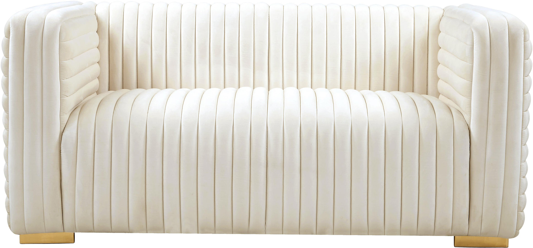 Ravish Cream Velvet Loveseat - Furnish 4 Less 98 (NY)*