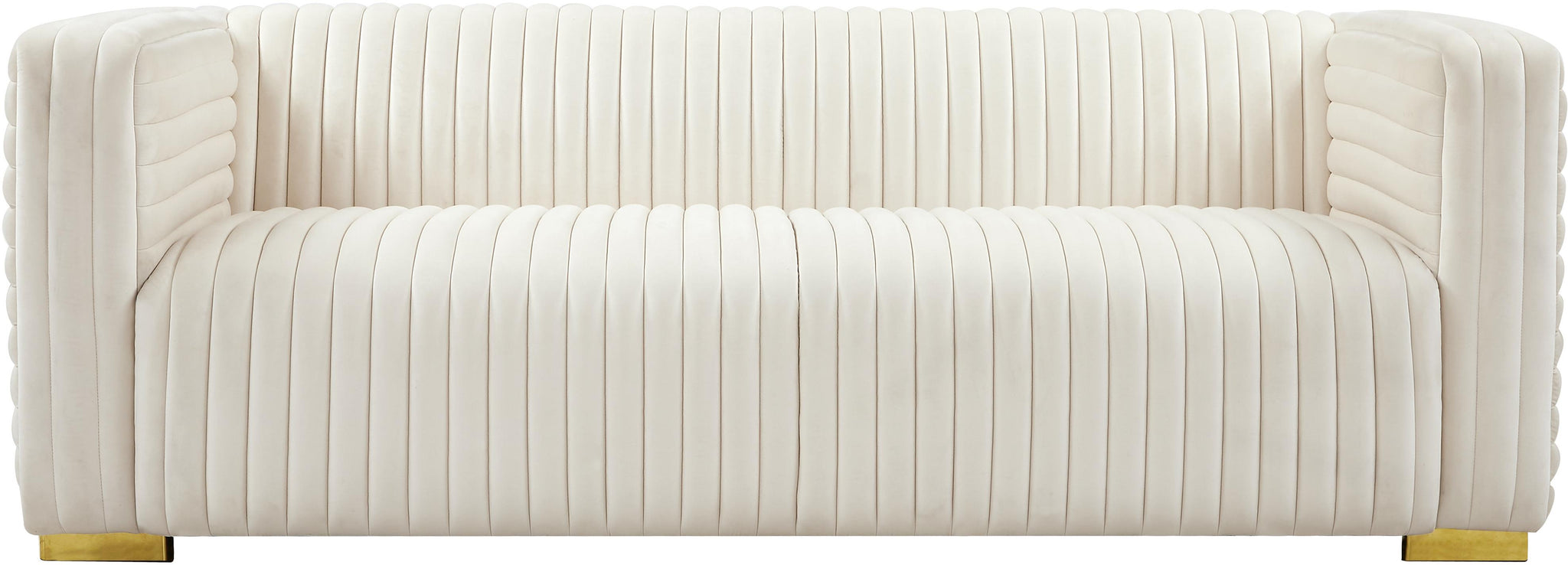 Ravish Cream Velvet Sofa - Furnish 4 Less 98 (NY)*