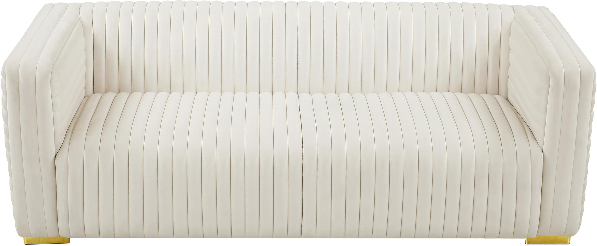 Ravish Cream Velvet Sofa - Furnish 4 Less 98 (NY)*